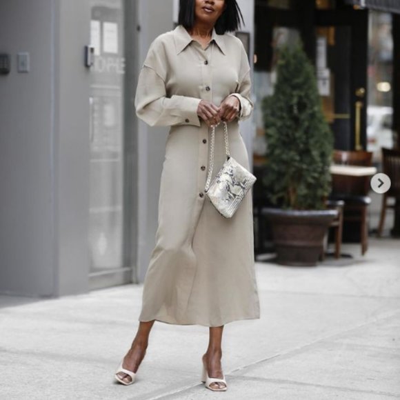 NWT ZARA Viscose Long Shirt Dress size M - Picture 3 of 16